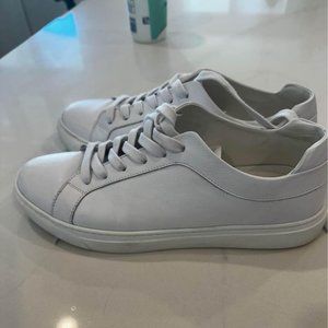 M Gemi All White Italian Leather Sneakers size 40.5